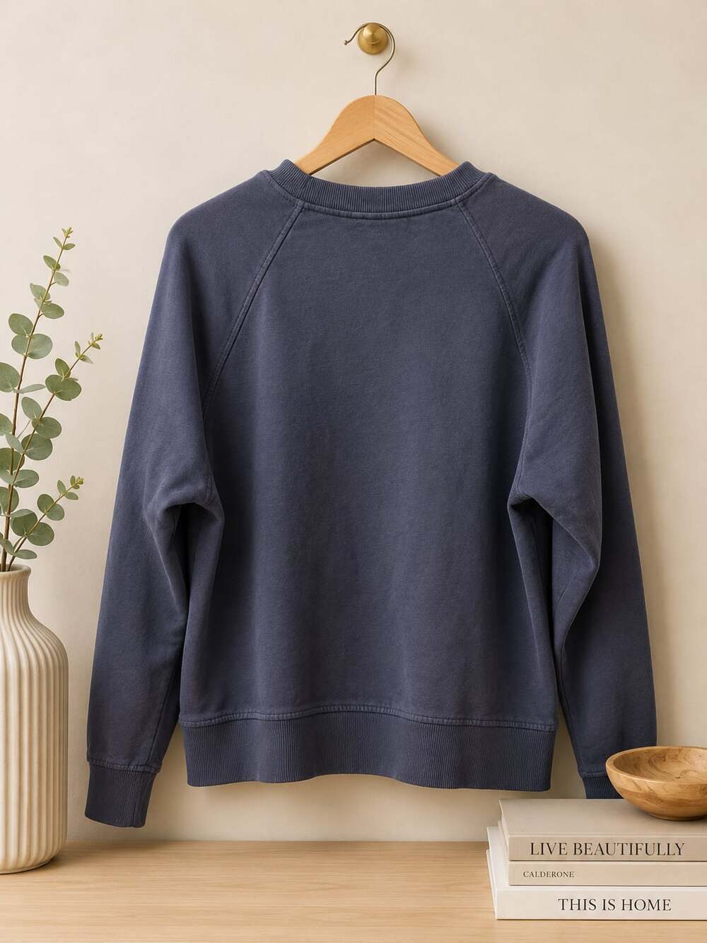 COS Blue Gray Crewneck Sweatshirt Women’s Small 100% Cotton Minimalist Casual - Picture 3 of 7